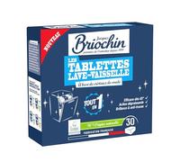 JACQUES BRIOCHIN - 30 tablette lave-vaisselle sans parfum - Action puissante contre les taches - Dégraissante - Brillance et Anti-trace - 90% d'Origine Naturelle - x30