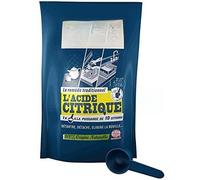 Jacques Briochin Acide Citrique en Poudre 450 g - Poudre Anti Calcaire, Anti Rouille, Détache - 100% Origine Naturelle, Ecocert - Sachet Refermable + Cuillère Doseuse - Fabriqué en France