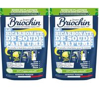 JACQUES BRIOCHIN - Bicarbonate de Soude - Nettoyant Multi-Usages - Nettoie, Dégraisse, Détache, Neutralise les Odeurs - Parfum Citron - 100% d'Origine Naturelle - Ecocert - Fabrication Française -500g