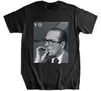 Jacques Chirac Yo Rap Hip Hop Fumer Paris Mens Black T-Shirt Graphic Tee Printed Unisex Black M