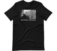 Jacques Derrida Black Graphic Tee Shirt Unisex t-Shirt-Black Manches Courtes(3X-Large)