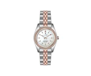Jacques du Manoir Inspiration JWL05103 Montre Bracelet en Acier Inoxydable pour Femme 22 mm Rose/argenté 5 Bar Cadran nacré