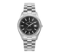 Jacques du Manoir Montre à affichage analogique noir / argent / transparent, Taille One Size