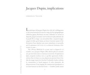 Jacques Dupin, implications