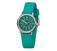 JACQUES FAREL KCF 067 Montre d'apprentissage analogique à quartz pour fille avec bracelet textile Turquoise extra douce, Turquoise., Classique