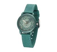 JACQUES FAREL Montre d'éducation éco pour enfant garçon Montre analogique à quartz avec bracelet textile en coton biologique Jade bleu turquoise durable ORGT 1114, bleu, sangles