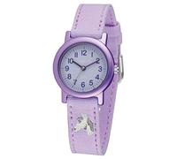 JACQUES FAREL ORG 8820 Montre pour enfant avec bracelet en tissu en coton bio analogique à quartz violet lilas cheval, lilas violet, lanière