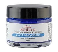 Encre de calligraphie pigmentée - Bleu électrique - Jacques Herbin - Flacon 40ml