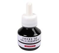 Jacques Herbin 11409T - Un flacon d'encre de calligraphie 50 ml pour plume, calame et pinceau (produit sans emballage - objectif zéro déchet), Noir