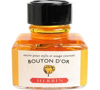 Jacques Herbin 13053t - Un Flacon D'encre 30 Ml Pour Stylo-Plumes Et Stylos Roller, Jaune Bouton D'or.[G779]