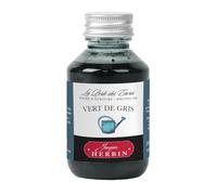 Jacques Herbin 17007T - Flacon d'encre à écrire 100ml - Stylo-plumes, stylos roller - Vert de gris - Fabriqué en France