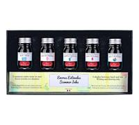 Jacques Herbin 18502T - Coffret de 5 flacons d'encre 10 ml pour stylo-plumes et stylos roller, couleurs assorties estivales. Fabriqué en France