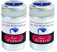 Jacques Herbin 20118T - Une boite de 6 cartouches d'encre pour stylo-plumes et stylos roller (produit sans emballage - objectif zéro déchet), Bleu des profondeurs (Lot de 2)