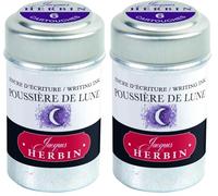 Jacques Herbin 20148T - Une boite de 6 cartouches d'encre pour stylo-plumes et stylos roller (produit sans emballage - objectif zéro déchet), Poussière de lune (Lot de 2)