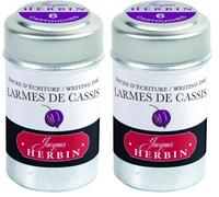 Jacques Herbin 20178T - Une boite de 6 cartouches d'encre pour stylo-plumes et stylos roller (produit sans emballage - objectif zéro déchet), Larme de cassis (Lot de 2)