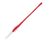 Jacques Herbin 21822T Plume verre torsadée rouge caroubier 18cm