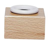Jacques Herbin – Encrier rond en porcelaine, support en bois, 100 ml, blanc – Fabriqué en France
