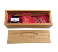 Coffret - Encre Pour Stylo Plume - Bleu Saphir - 5 Plumes Métal - Herbin