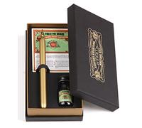 Jacques Herbin 27209T - Coffret Perle noire avec 1 porte-plume doré, 1 plume d'écriture (65B) et 1 flacon d'encre Perle noire 10ml