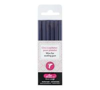 Jacques Herbin 35878T - Paquet de 6 bâtons de cire à cacheter spéciale pour pistolet, Aubergine. Diamètre de 7 mm - Fabriqué en France