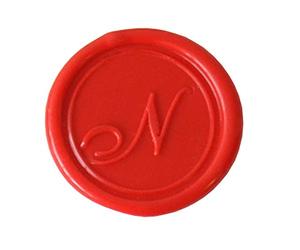 Jacques Herbin 40314T - Une pastille en laiton pour cire à cacheter, alphabet anglais, lettre N