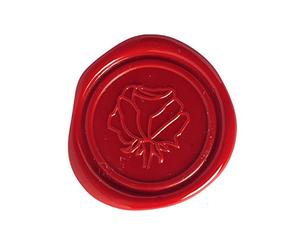 Jacques Herbin 45230T- Un set de cire traditionnelle comprenant 2 bâtons de cire à mèche, un manche en bois, une notice et un sceau, Rose