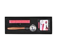 Jacques Herbin 46100T - Un coffret traditionnel comprenant une cuillère à cire, un bâton de cire nacrée rouge et une notice