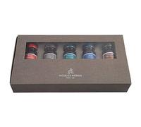 Jacques Herbin - Lot de 5 flacons d'encre 10ml pour stylo-plume et roller Rouge Hématite, Gris Orage, Émeraude de Chivor, Bleu Océan, Caroube de Chypre Ref 14000JT