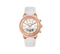 Jacques Lemans - 1-1772F - Montre Mixte - Quartz Analogique - Digital - Eclairage-Chronomètre - Bracelet Cuir Blanc