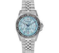 JACQUES LEMANS 1-2205 Liverpool Diver Montre pour homme avec bracelet en silicone et surface en cuir ou avec bracelet en métal 41 mm date 20 ATM, turquoise/bracelet en métal