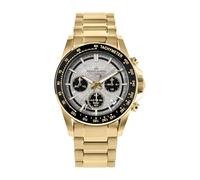 JACQUES LEMANS 50-10F Solar Chronographe Limited Edition Montre pour homme 42 mm Verre saphir 10 ATM Bracelet en acier inoxydable argenté avec bracelet en cuir