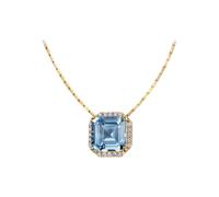 Jacques Lemans - Chaîne en argent sterling doré avec topaze bleu ciel - SE-C104G