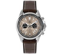 Jacques Lemans - Chronographe Liverpool - Quartz Mouvement de Montre - Acier Inoxydable - Brown Leather - 20 ATM