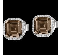 Jacques Lemans - Clou d'oreille en argent sterling pour femme avec smoky quartz SE-O104I
