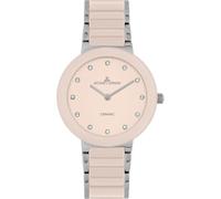 JACQUES LEMANS Monaco 42-7ZA Montre pour femme en céramique avec zircons 34 mm 10 ATM