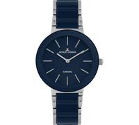 JACQUES LEMANS Monaco Montre pour femme en céramique 34 mm 10 ATM avec bracelet en acier inoxydable 42-7Y