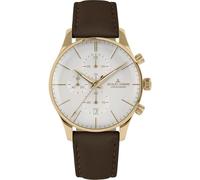 JACQUES LEMANS Montre chronographe pour homme - Série London - 40 mm de diamètre - 5 ATM - 1-2163A - Différentes variantes, Argenté/bracelet en cuir