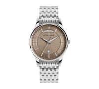 Jacques Lemans - Montre dateur London - Quartz Mouvement de Montre - Epaisseur du boîtier: 8 mm - Largeur du boîtier: 40 mm - Acier Inoxydable - Brown - Silver - 5 ATM