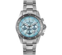 Jacques Lemans Montre de Plongée Homme Chronographe Inox/Bleu Pétrole 1-2206K