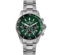 Jacques Lemans Montre de Plongée Homme Chronographe Inox / Vert Chrono 1-2206I