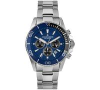 Jacques Lemans Montre Hommes pour Plongeant Chronographe Inox/Bleu 1-2206H