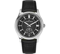 Jacques Lemans Montre pour homme 1-2197A Acier – bracelet cuir noir