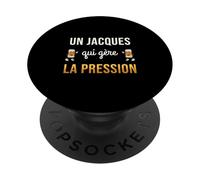 Jacques Qui Gère la Pression Cadeau Jacques Humour Bière PopSockets PopGrip Adhésif