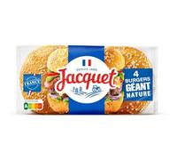 JACQUET - Burger Géant Savoureux, Texture Moelleuse et Saveur Authentique, Lot de 4 - Lot De 4