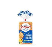 JACQUET Crousti Moelleux Nature 730G - Pain de Mie Savoureux, Idéal pour le Petit Déjeuner - 730g - Le Lot De 4