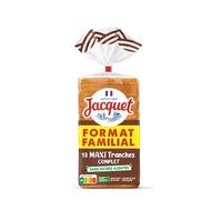 JACQUET Pain de Mie Complet Sans Sucres Ajoutés, 21 Tranches Format Familial 825G, Santé et Plaisir- Lot De 4
