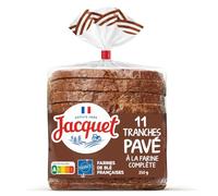 JACQUET - Pain de Mie Farine Complète | Savoureux et onctueux | Parfait pour vos petits-déjeuners | le paquet de 350 g | LOT DE 4