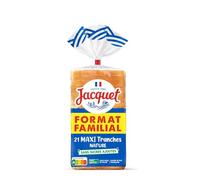 JACQUET - Pain de Mie Nature Maxi Format, 21 Tranches Savoureux et Nourrissant, 825g - Lot De 4