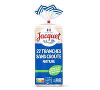 JACQUET - Pain de mie Nature, Petites tranches sans croûte, 475g - Lot De 4