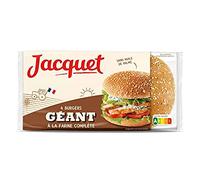 Jacquet Pains Burger Géant à la farine complète - Le paquet de 4, 330g
